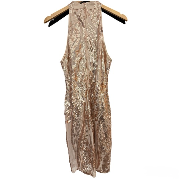 Aster Sequin Halter Dress Size Large - Picture 3 of 7